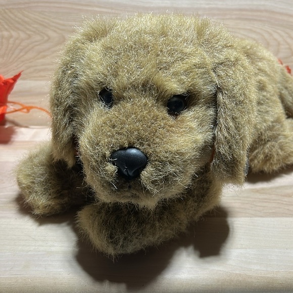 24k polar puff Other - VINTAGE 24K POLAR PUFF DOG BROWN STUFFED ANIMAL PLUSH 14" with red collar 1993
